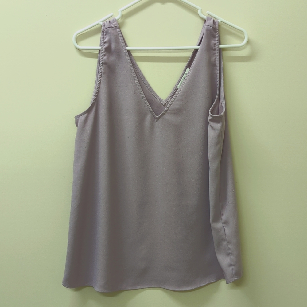 Lilac Lavender V-Neck Tank Top by Halston